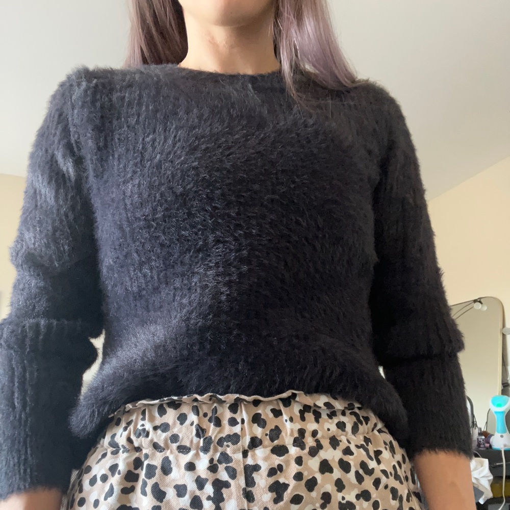 Banana Republic black eyelash sweater